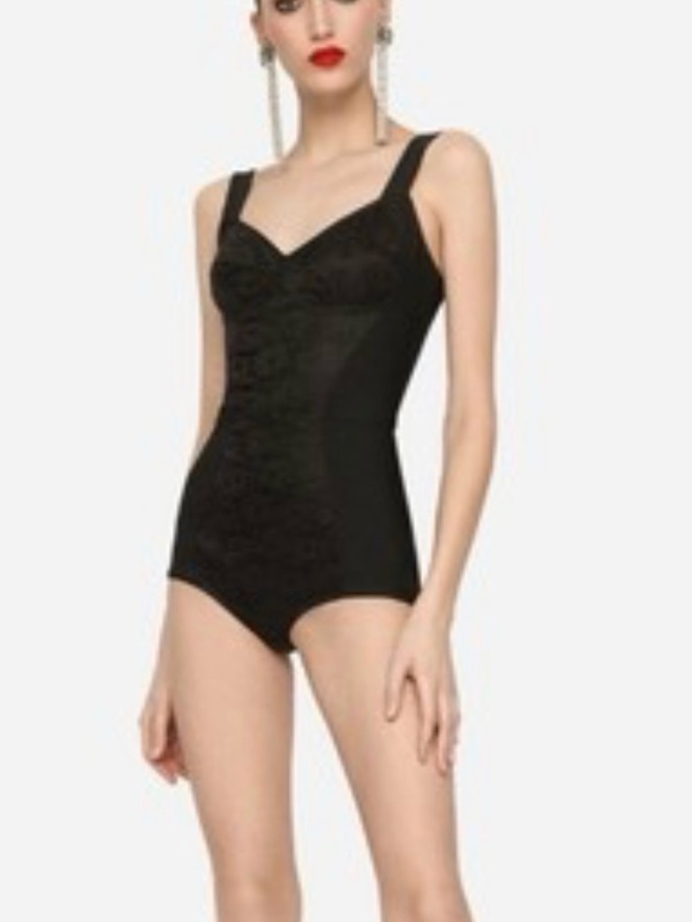 Dolce Gabbana lace Black Lace One-Piece Shapewear Bodysuit 38
